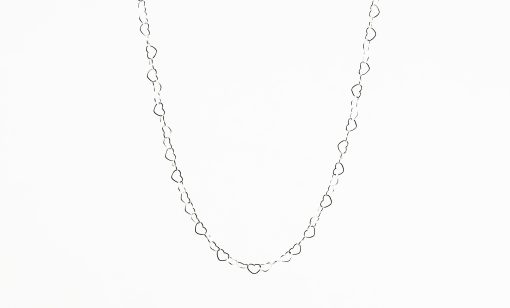 Open Heart Link Silver Necklace