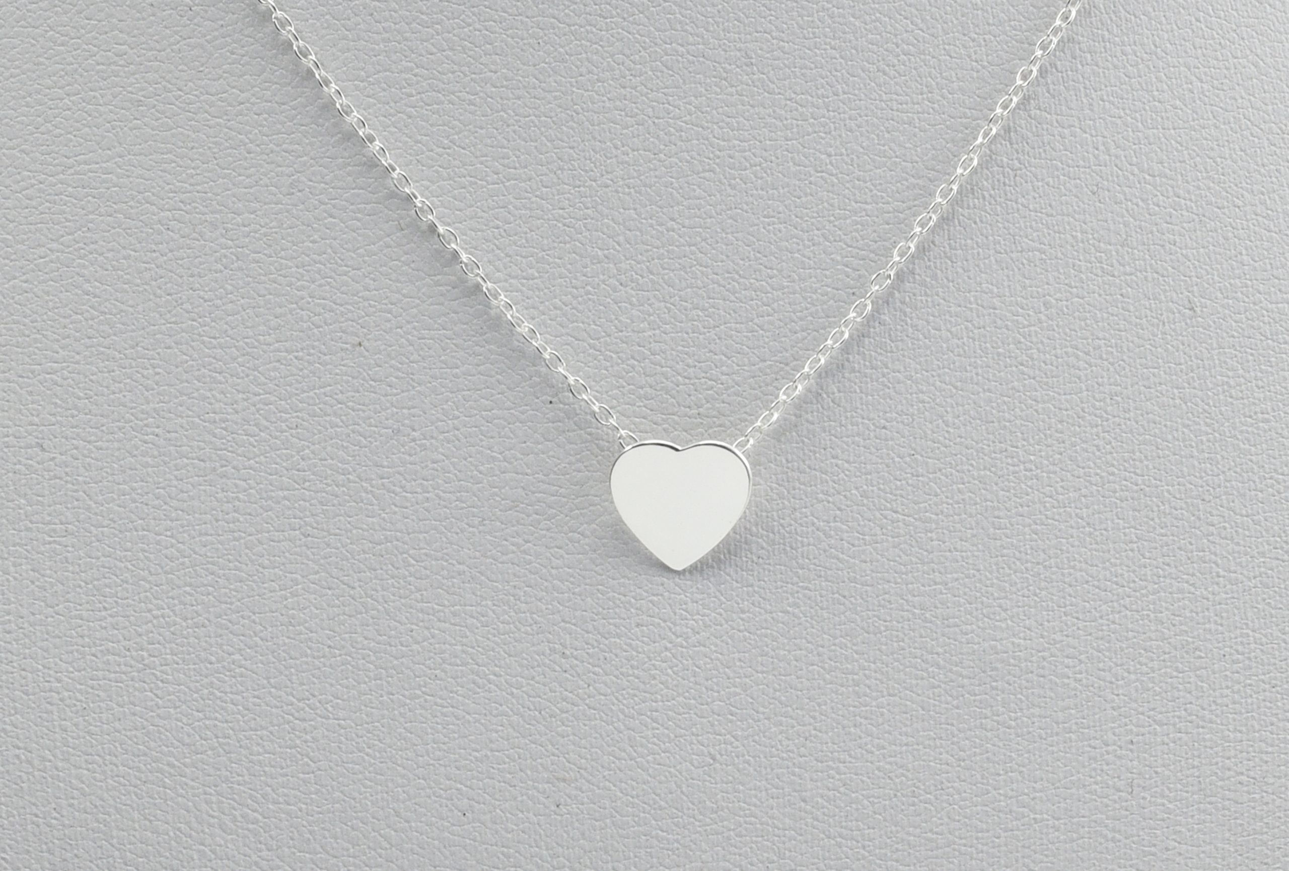 Silver Dainty Heart Charm Silver Necklace, Sterling Silver Pendant