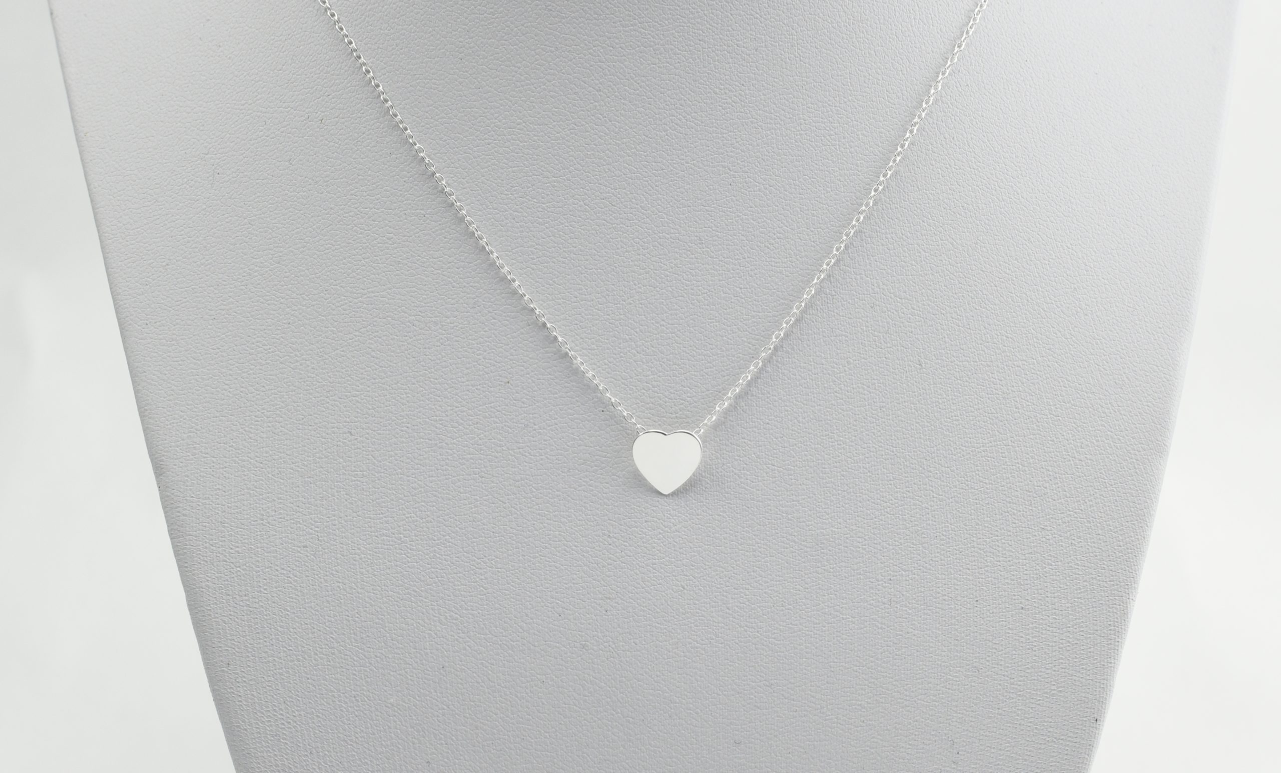Silver Dainty Heart Charm Silver Necklace, Sterling Silver Pendant