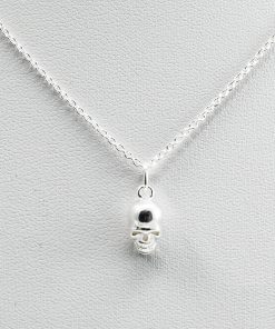 Silver Skull Charm Necklace Chain