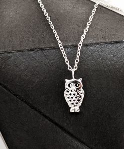 Silver Owl Charm Necklace
