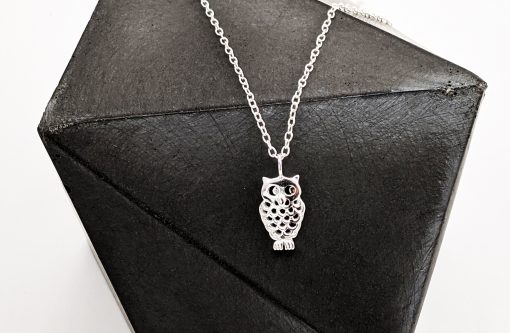Silver Owl Charm Necklace