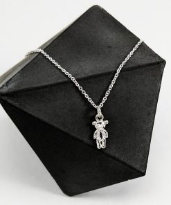 Teddy Bear Silver Necklace Gift